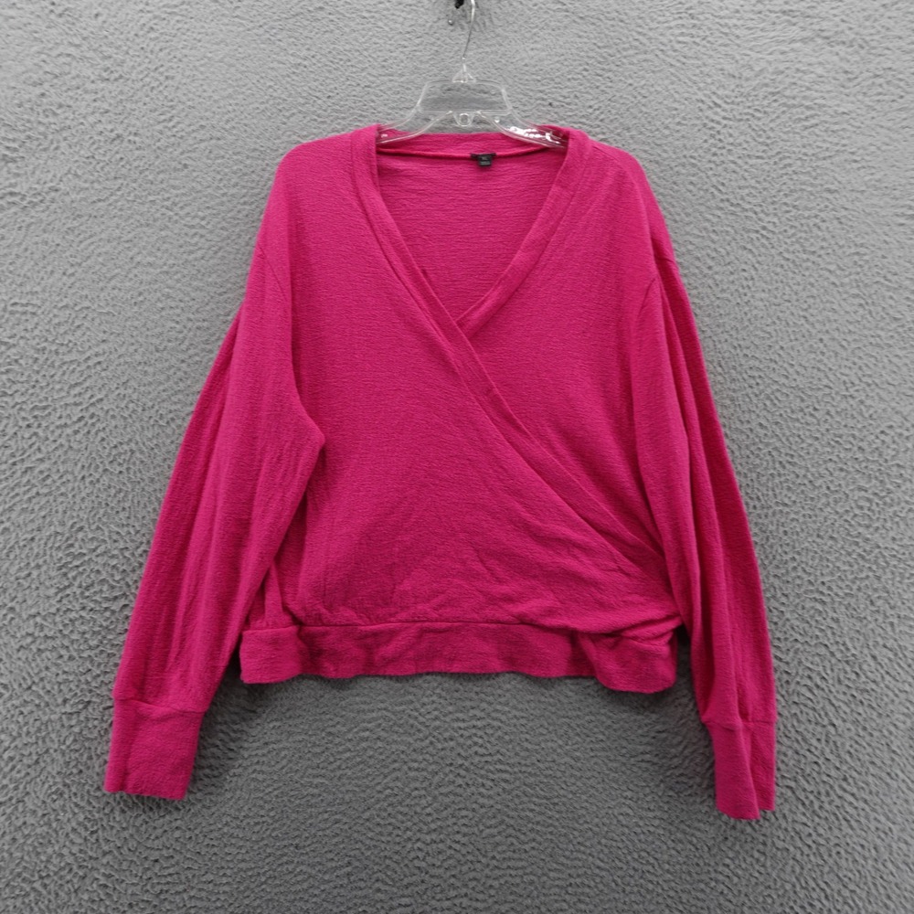 J Crew Wrap Sweater‎ Top XL Pink Womens Cotton Casual Cozy Lightweight